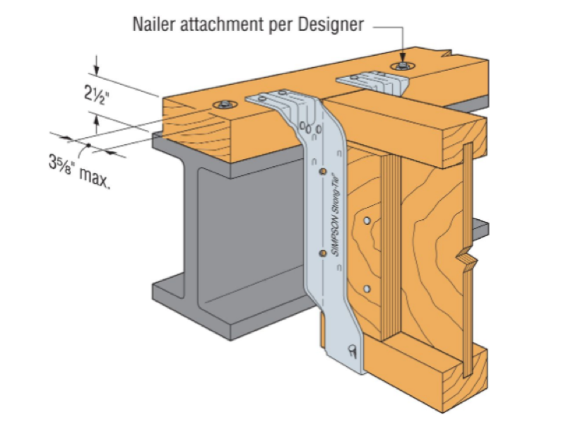 Wood joist to steel connection