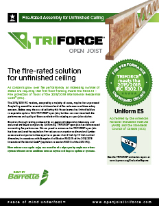 Triforce fire rated solution unfinished floor ceiling
